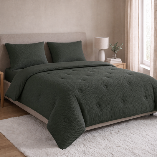 Zelesta Deluxe Cotton Muslin Pillowcase Set Of 2 - Green