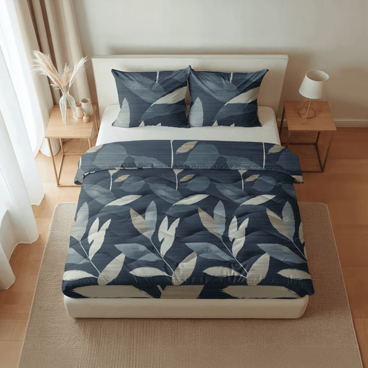 Zelesta Pure Design Cotton Pillowcase Set Of 2 - Dark Leaves