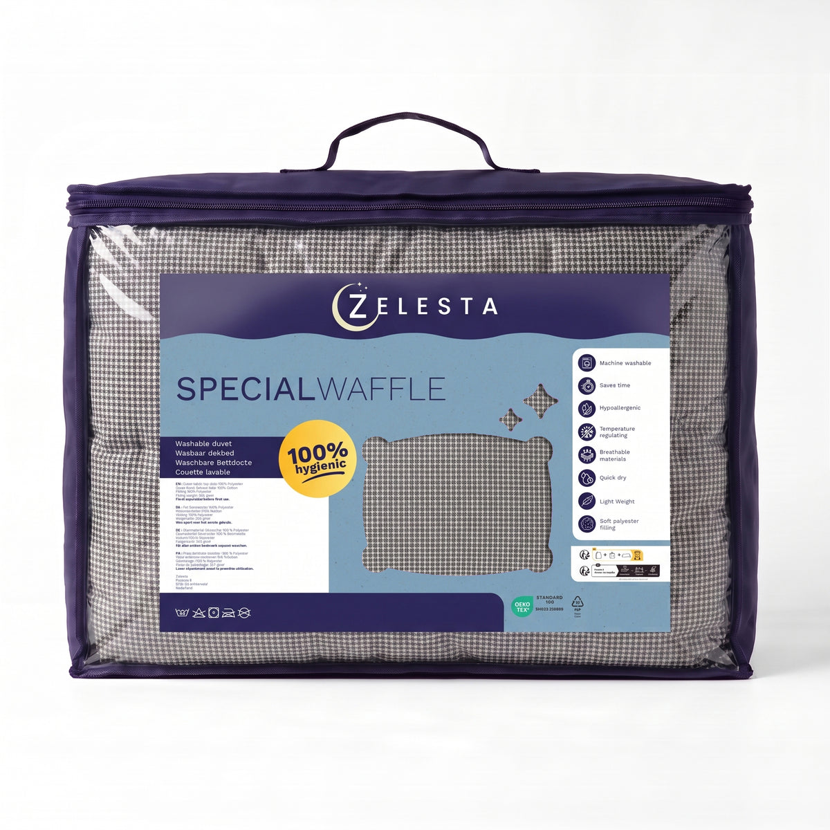 Zelesta Special Waffle Percal Duvet - Anthracite Mix