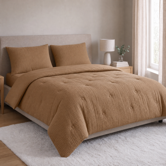 Zelesta Deluxe Cotton Muslin Pillowcase Set Of 2 - Brown