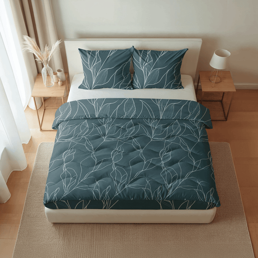 Zelesta Pure Design Cotton Pillowcase Set Of 2 - White Leaves