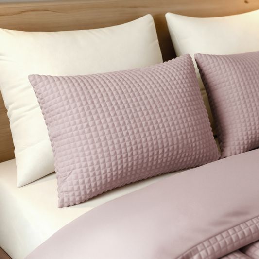 Zelesta Special Teddy Check Pillowcase Set Of 2 - Old Pink
