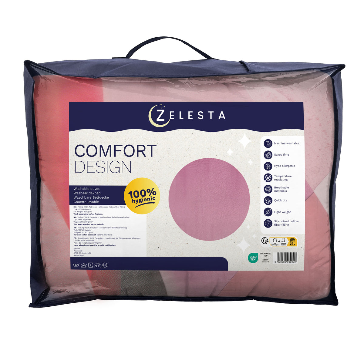 Zelesta Comfort Design Seamless Duvet - Colour Block Pink