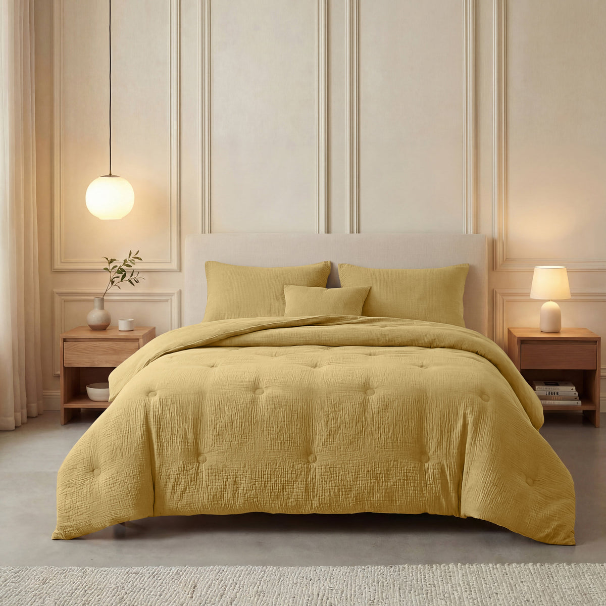 Zelesta Deluxe Cotton Muslin Duvet - Ochre