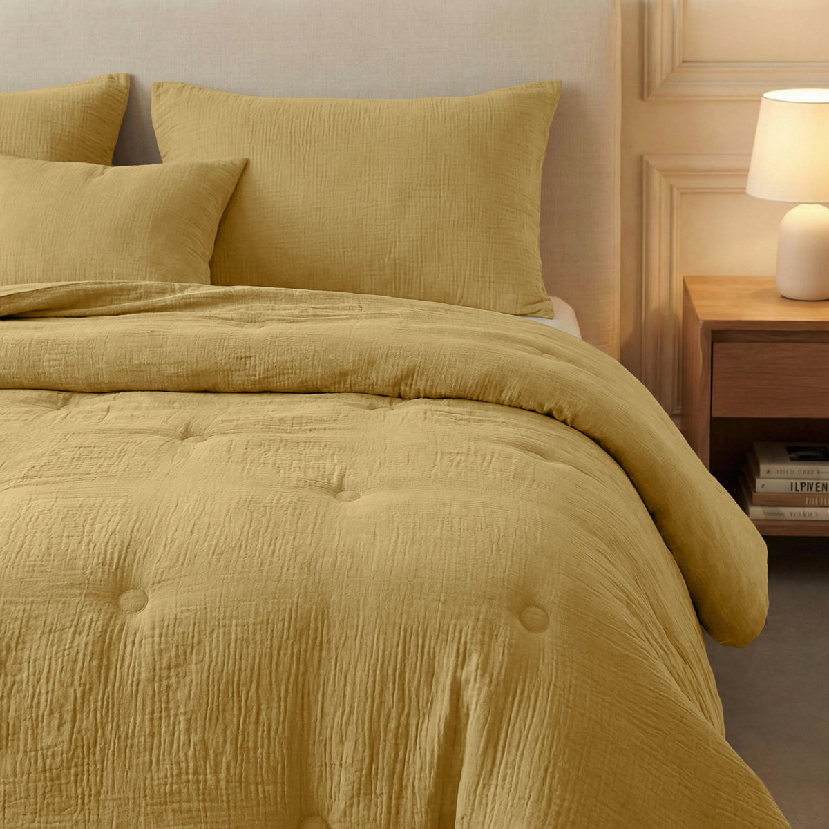 Zelesta Deluxe Cotton Muslin Duvet - Ochre