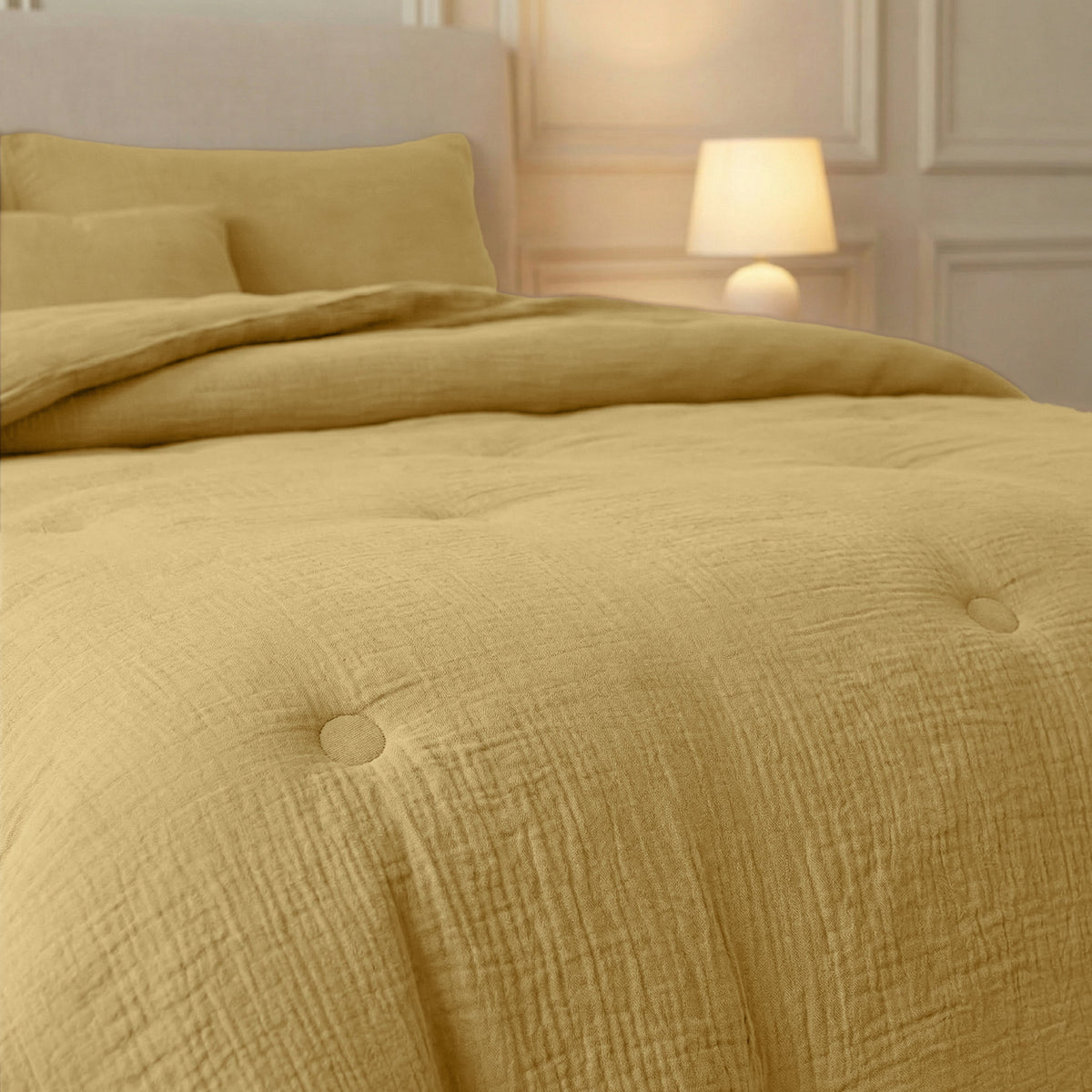 Zelesta Deluxe Cotton Muslin Duvet - Ochre