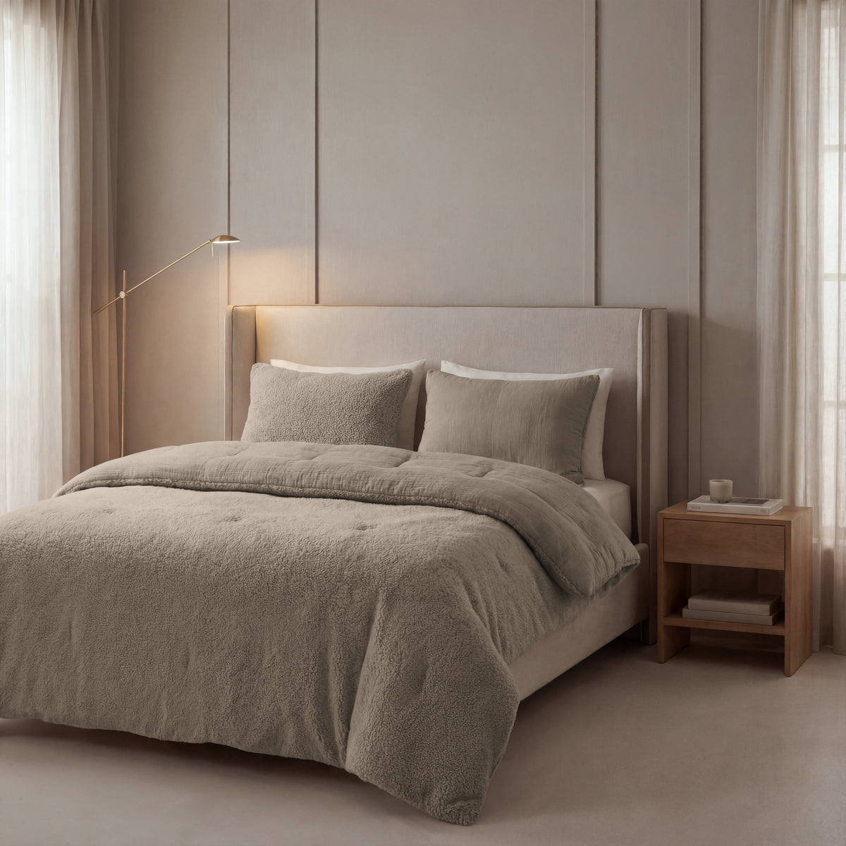 Zelesta Special Teddy Cotton Muslin Duvet - Taupe