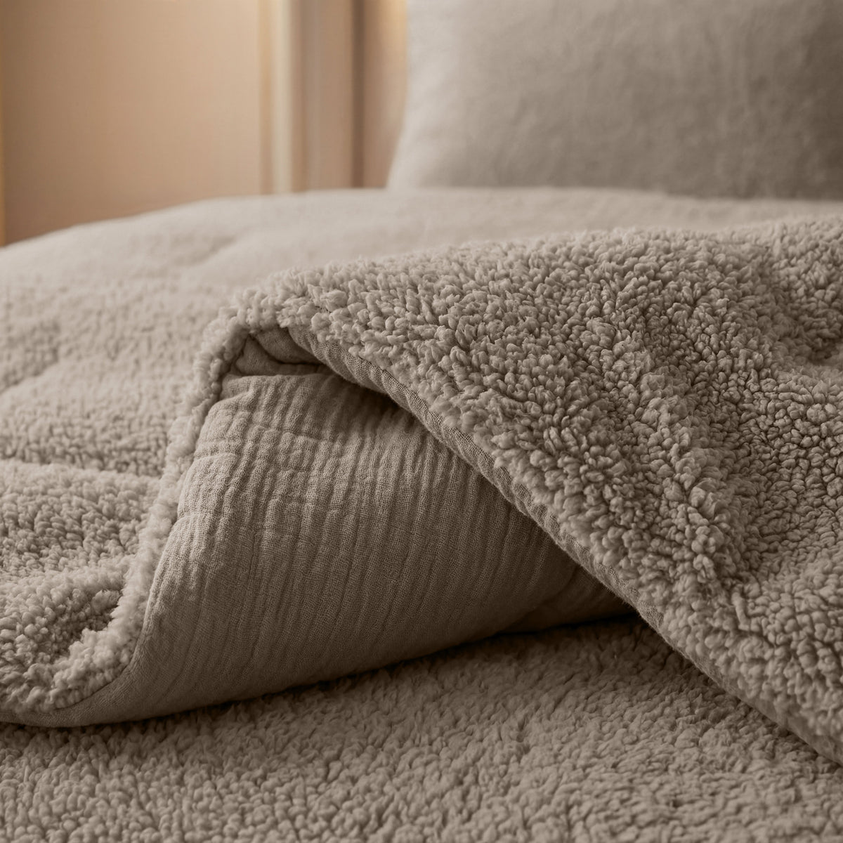 Zelesta Special Teddy Cotton Muslin Duvet - Taupe