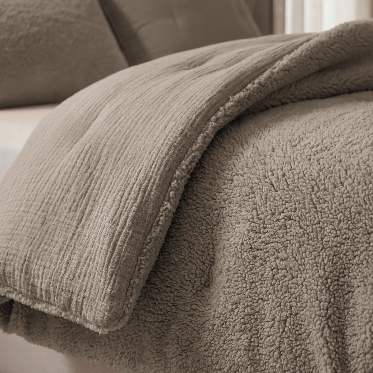 Zelesta Special Teddy Cotton Muslin Duvet - Taupe