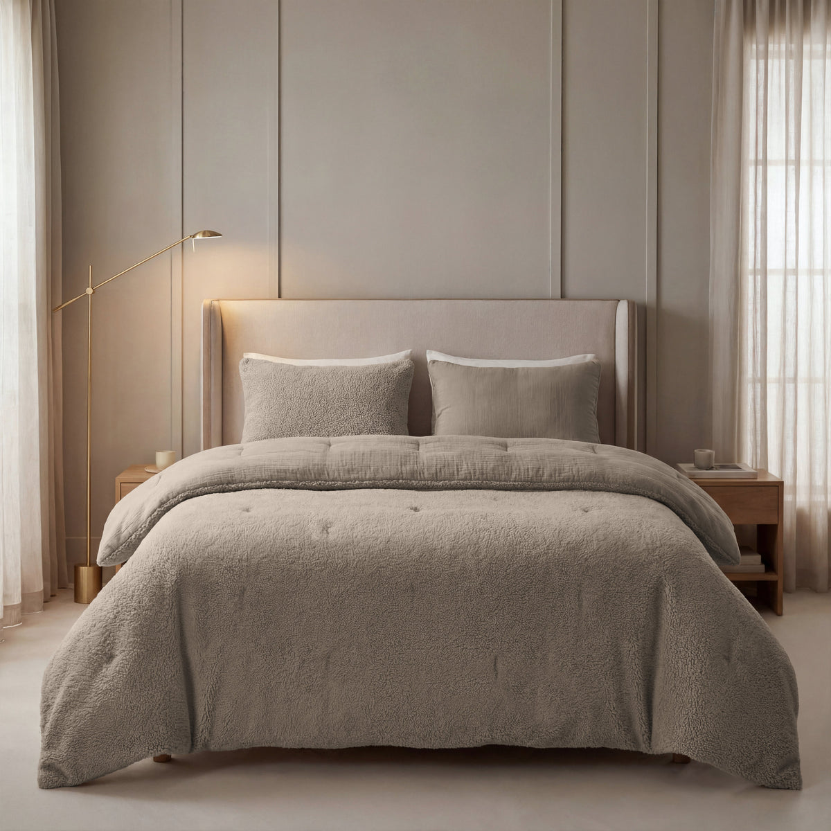 Zelesta Special Teddy Cotton Muslin Duvet - Taupe