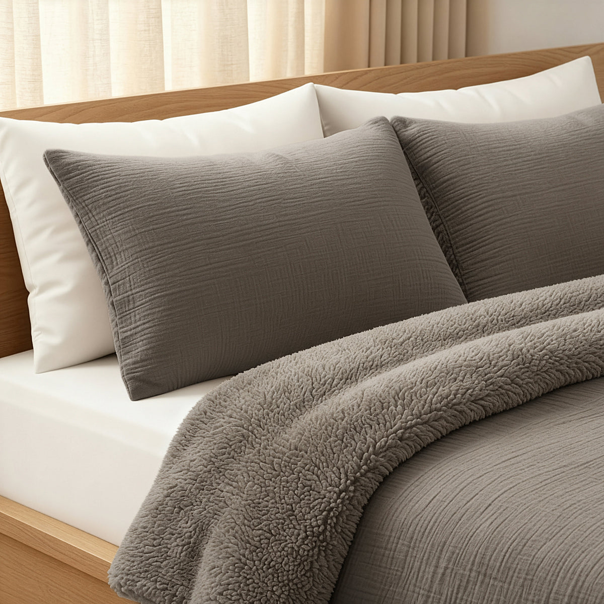 Zelesta Special Teddy Cotton Muslin Duvet - Taupe