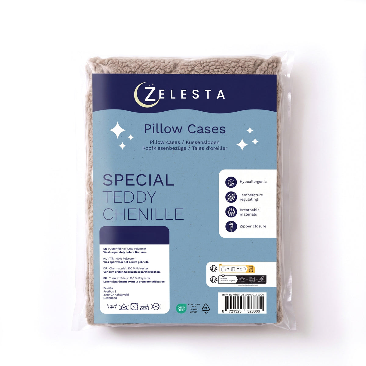 Zelesta Special Teddy Chenille Pillowcase Set Of 2 - Dusty Pink