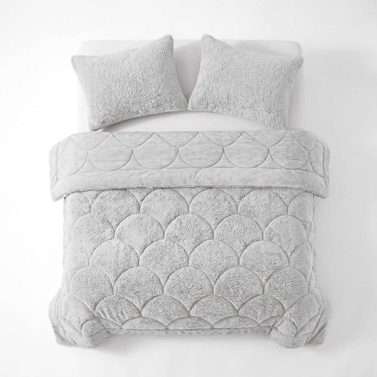 Zelesta Special Teddy Chenille Pillowcase Set Of 2 - Grey
