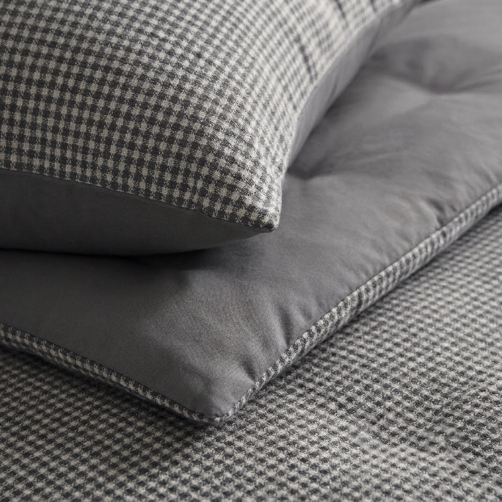 Zelesta Special Waffle Percal Pillowcase Set Of 2 - Anthracite Mix
