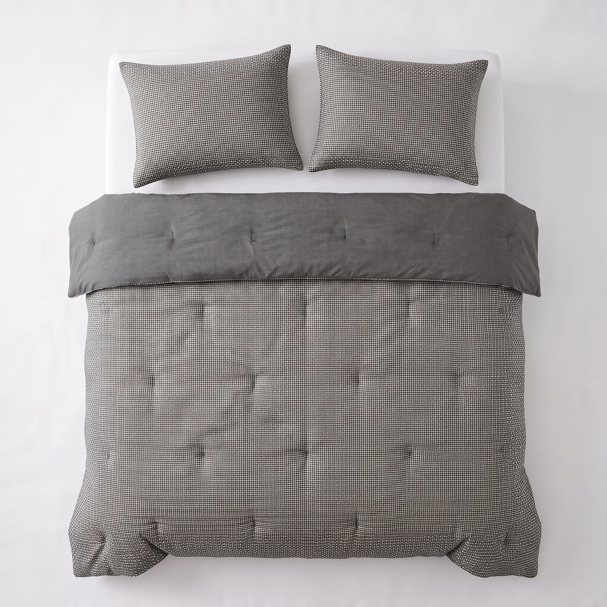 Zelesta Special Waffle Percal Pillowcase Set Of 2 - Anthracite Mix