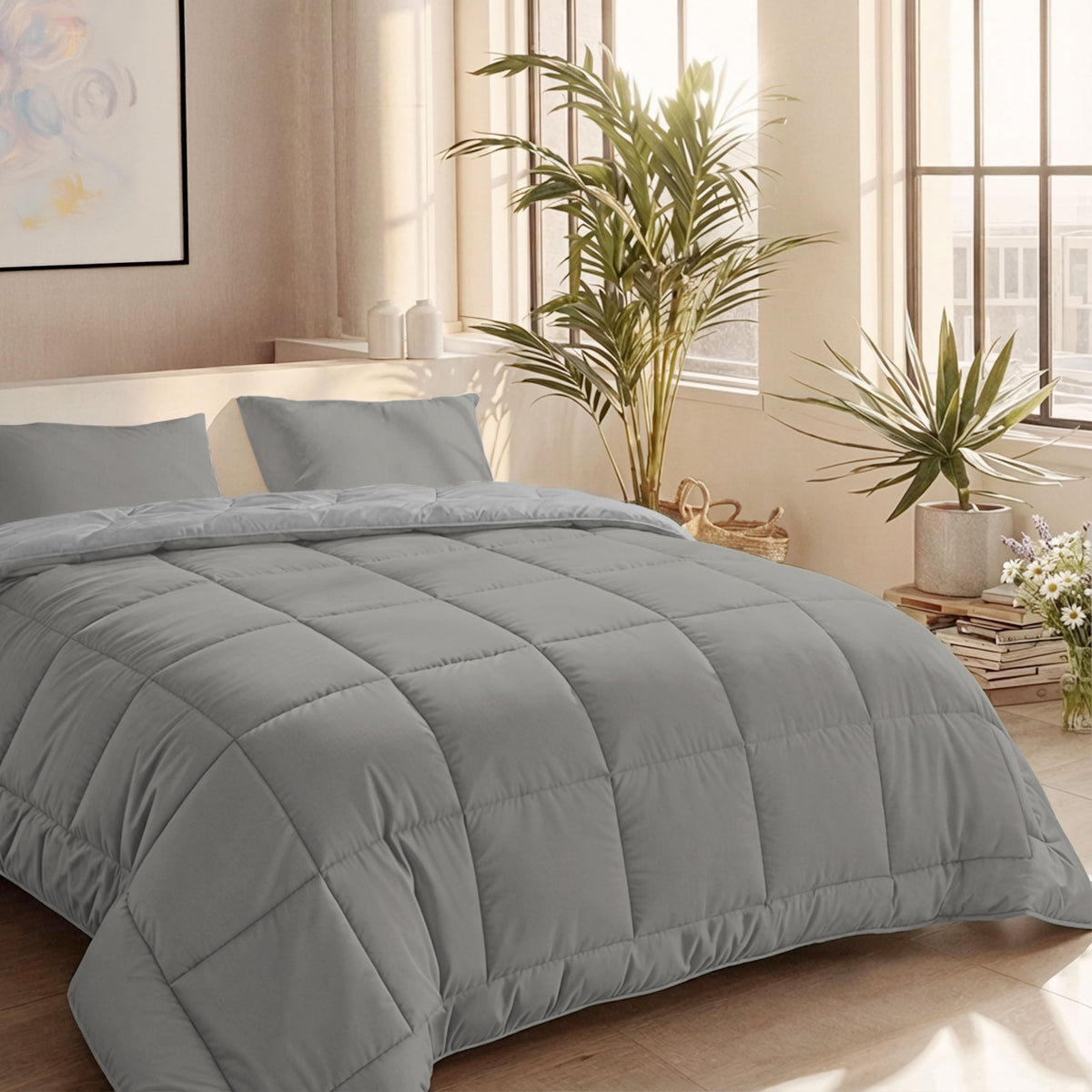 Zelesta Comfort Duo Summer Duvet - Grey & Soft Grey