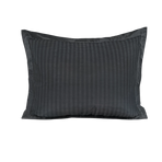 Zelesta Deluxe Hotel Stripe Seamless Satin Cotton Pillowcase Set Of 2 - Anthracite