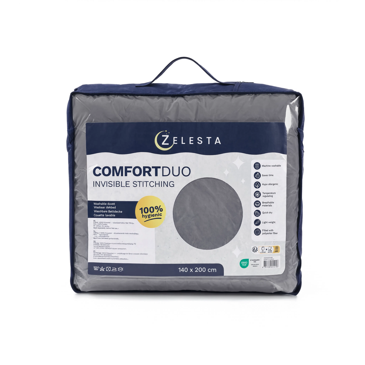 Zelesta Comfort Duo Seamless Duvet - Grey & Anthracite