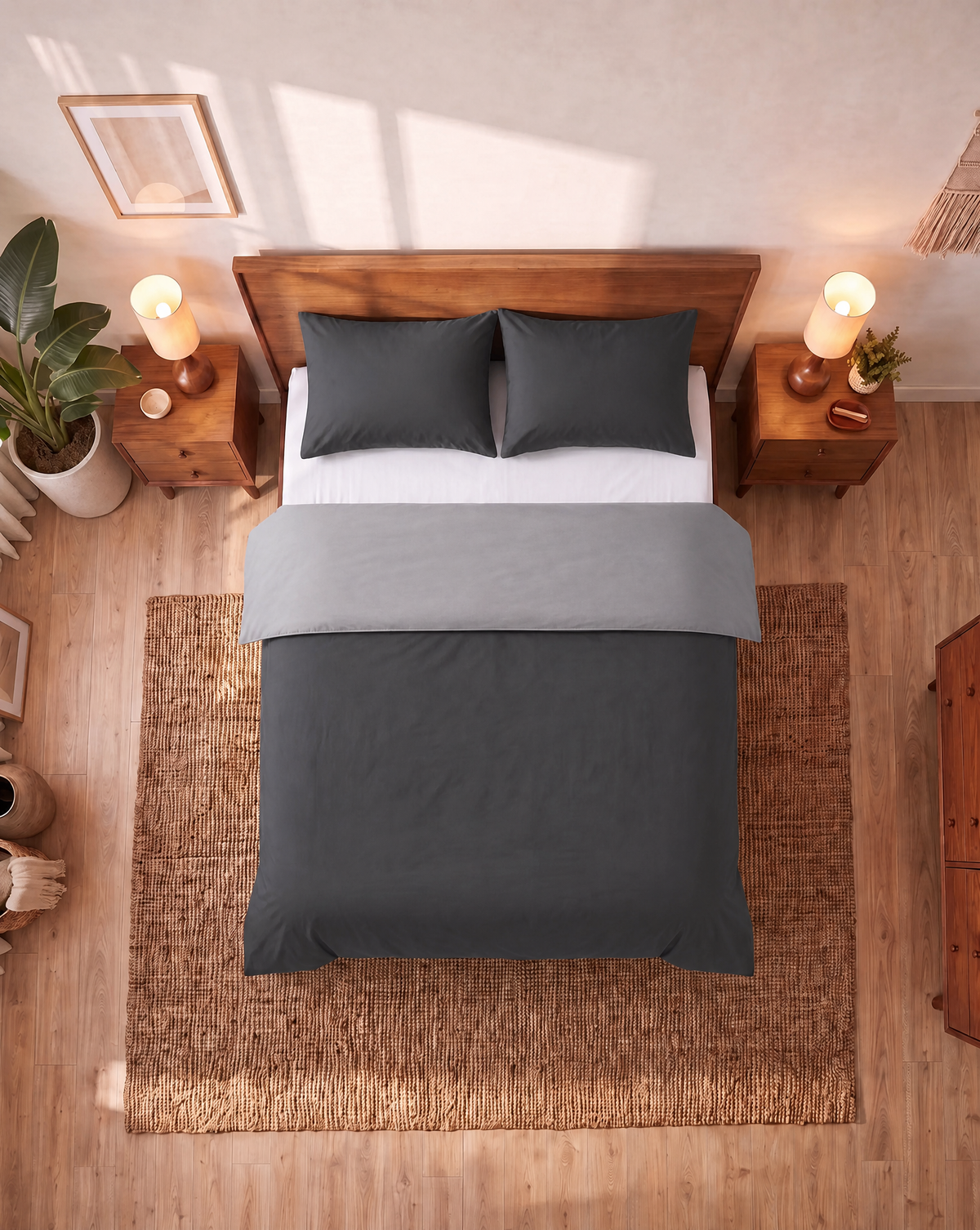 Zelesta Comfort Duo Seamless Duvet - Grey & Anthracite