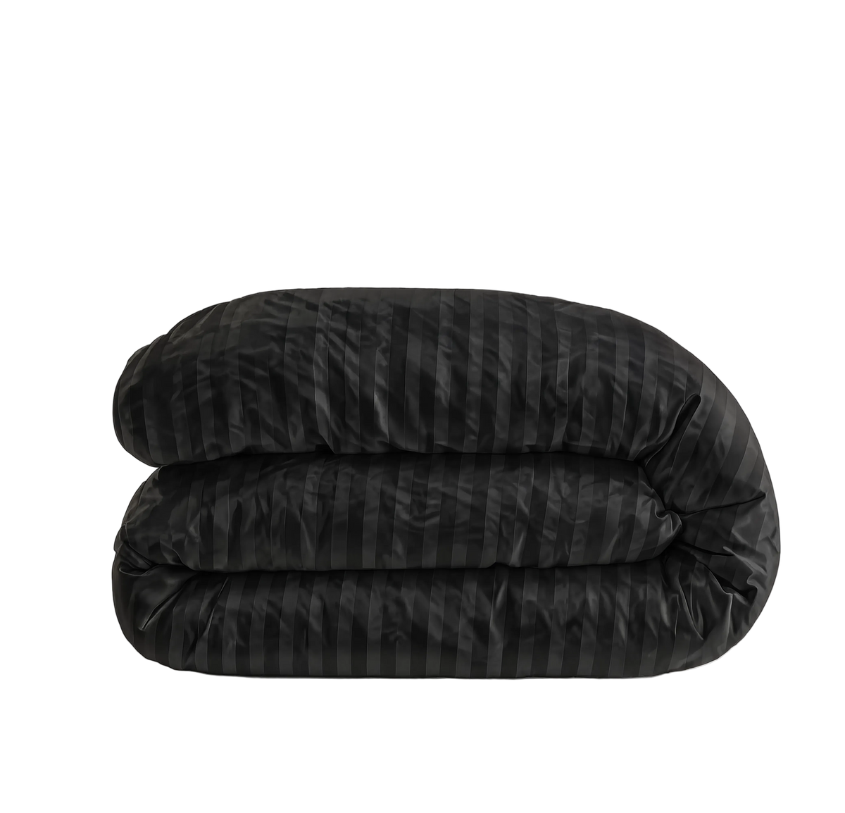 Zelesta Deluxe Hotel Stripe Seamless Satin Cotton Duvet - Black
