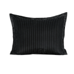 Zelesta Deluxe Hotel Stripe Seamless Satin Cotton Pillowcase Set Of 2 - Black