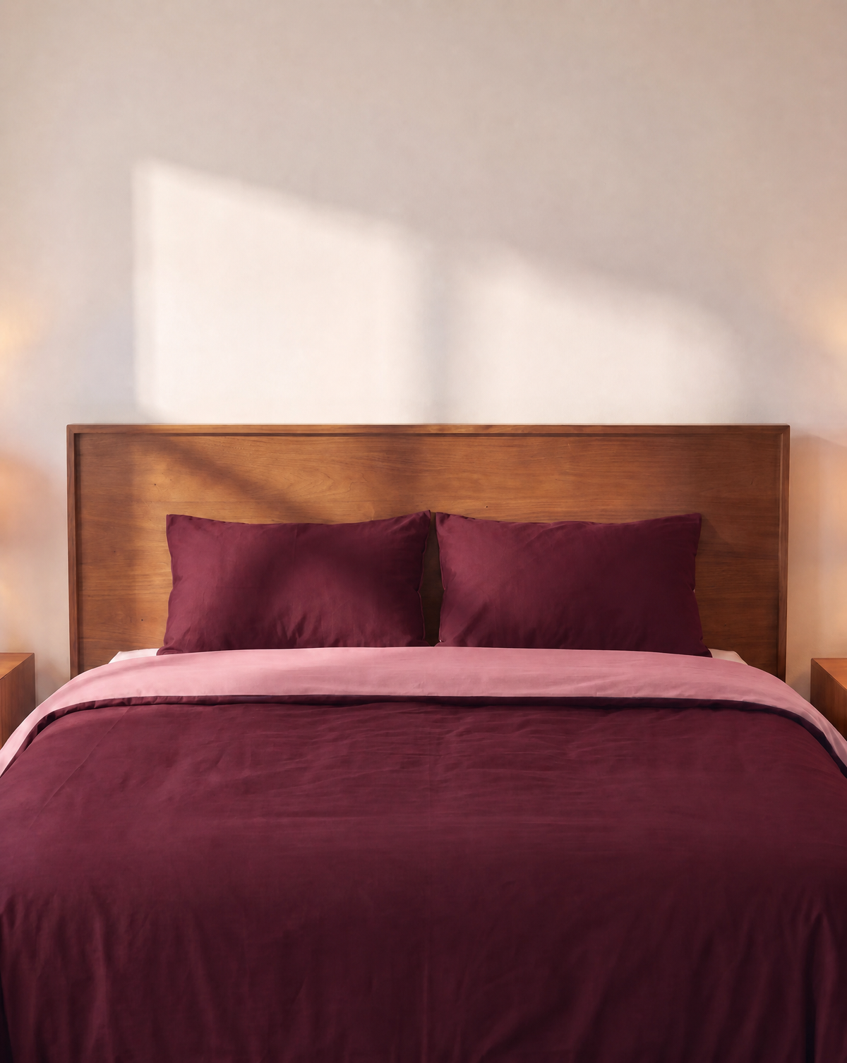Zelesta Comfort Duo Seamless Duvet - Old Pink & Burgundy Red