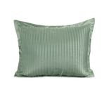 Zelesta Deluxe Hotel Stripe Seamless Satin Cotton Pillowcase Set Of 2 - Green