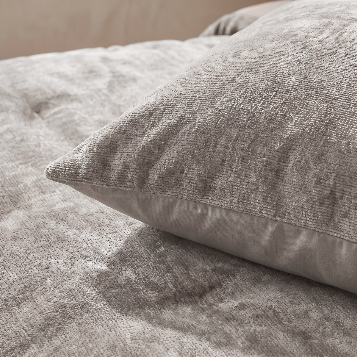 Zelesta Special Jersey Chenille Pillowcase Set Of 2 - Warm Grey