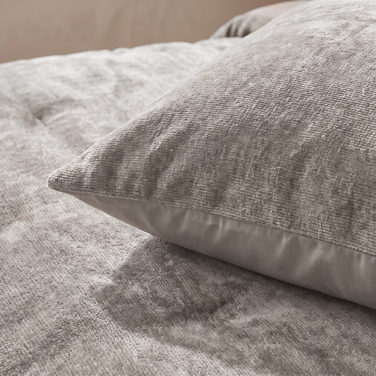 Zelesta Special Jersey Chenille Pillowcase Set Of 2 - Warm Grey