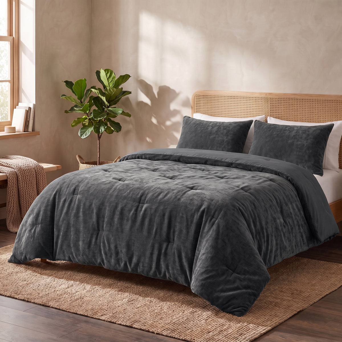 Zelesta Special Jersey Chenille Duvet - Metal Grey