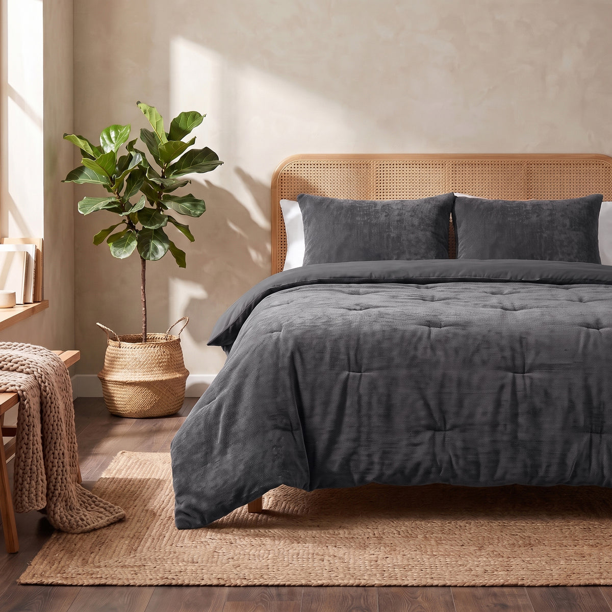 Zelesta Special Jersey Chenille Duvet - Metal Grey