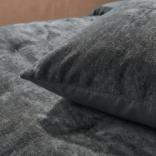 Zelesta Special Jersey Chenille Pillowcase Set Of 2 - Metal Grey