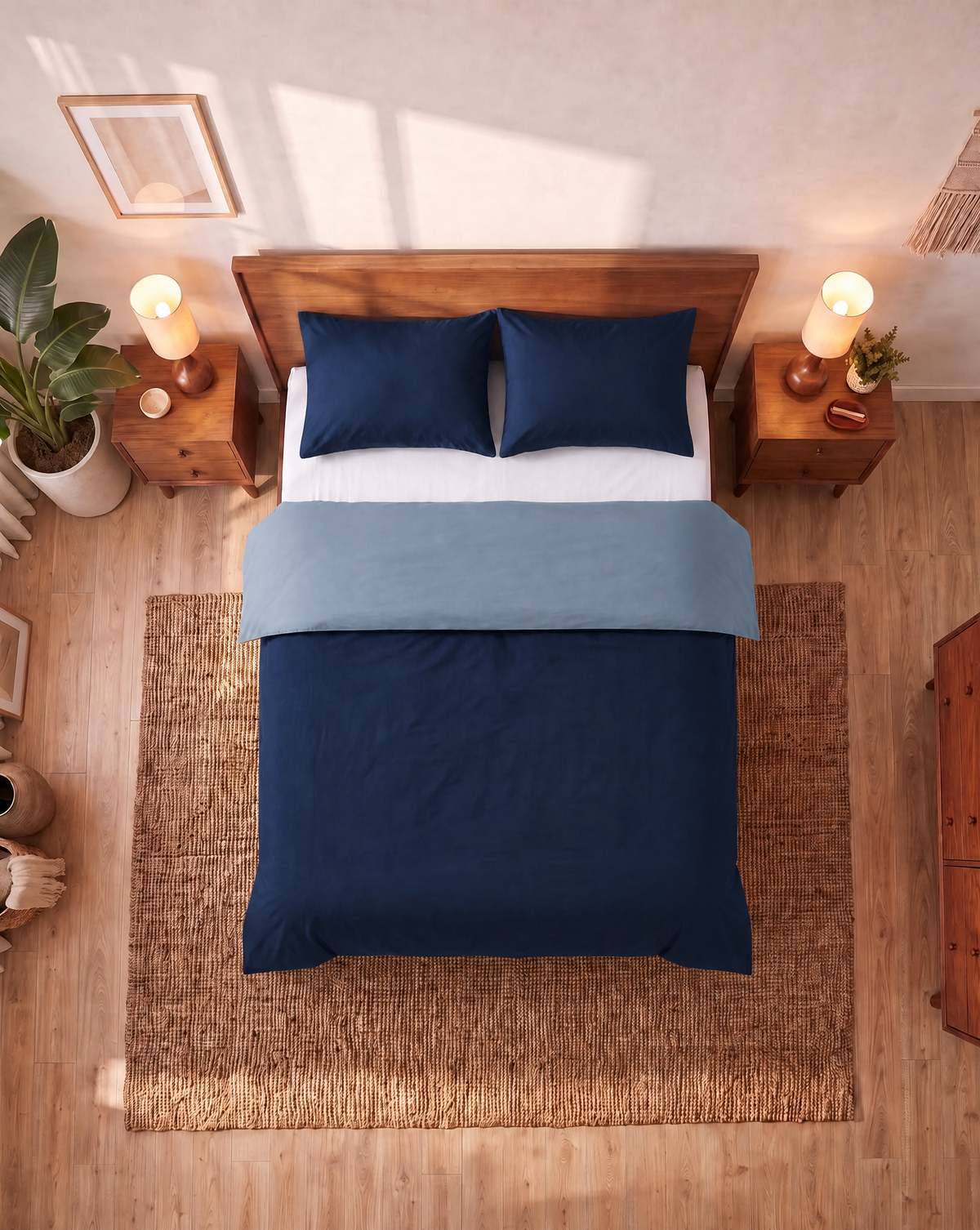 Zelesta Comfort Duo Seamless Duvet - Blue & Marine Blue