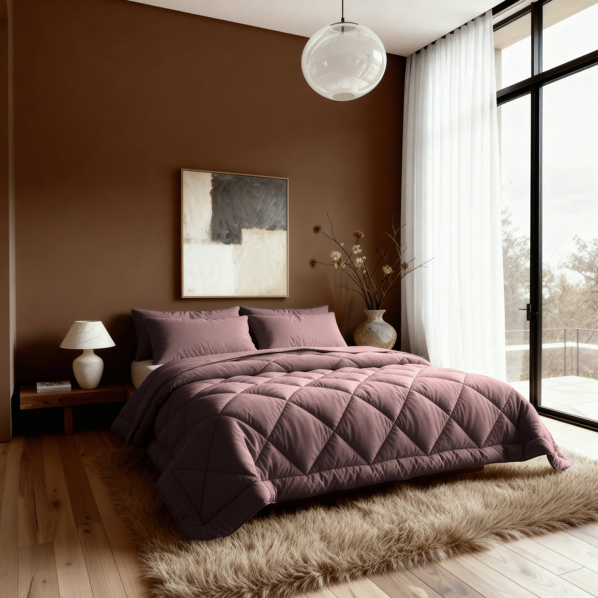 Zelesta Comfort Uni Diamond Duvet - Bordeaux