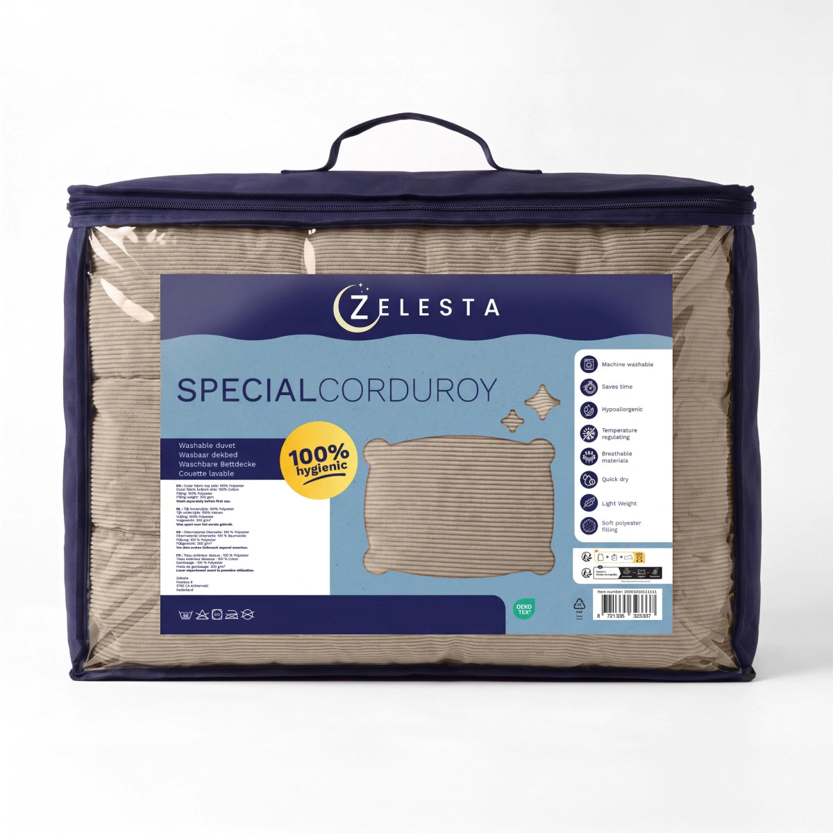 Zelesta Special Corduroy Percale Cotton Duvet - Taupe