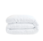 Zelesta Deluxe Hotel Stripe Seamless Satin Cotton Duvet - White
