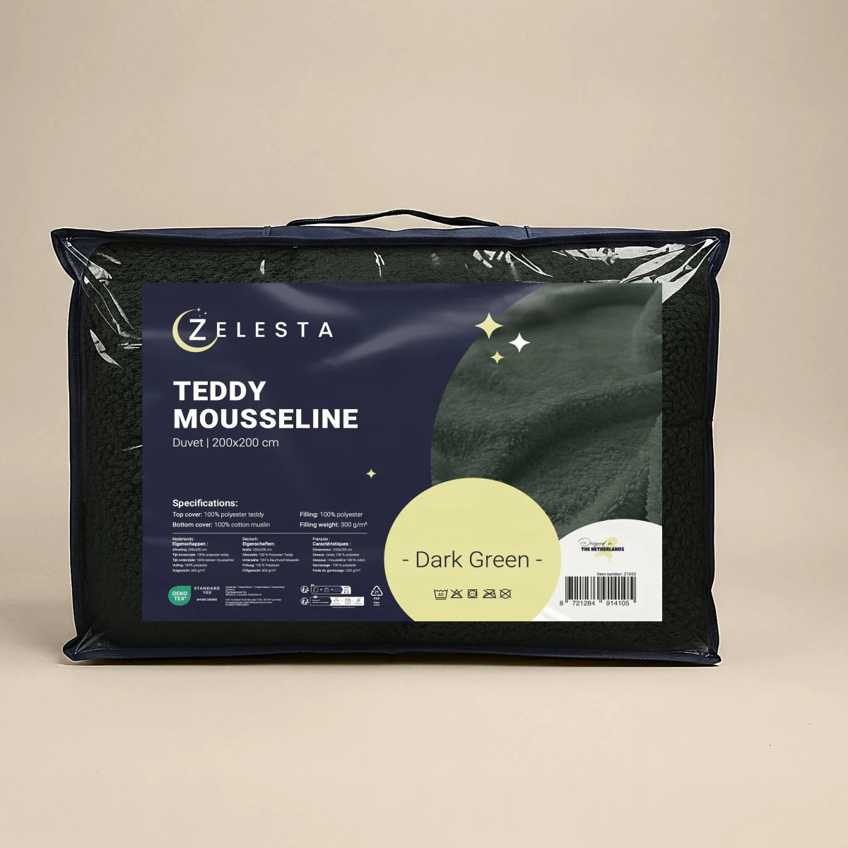 Zelesta Special Teddy Cotton Muslin Duvet - Green
