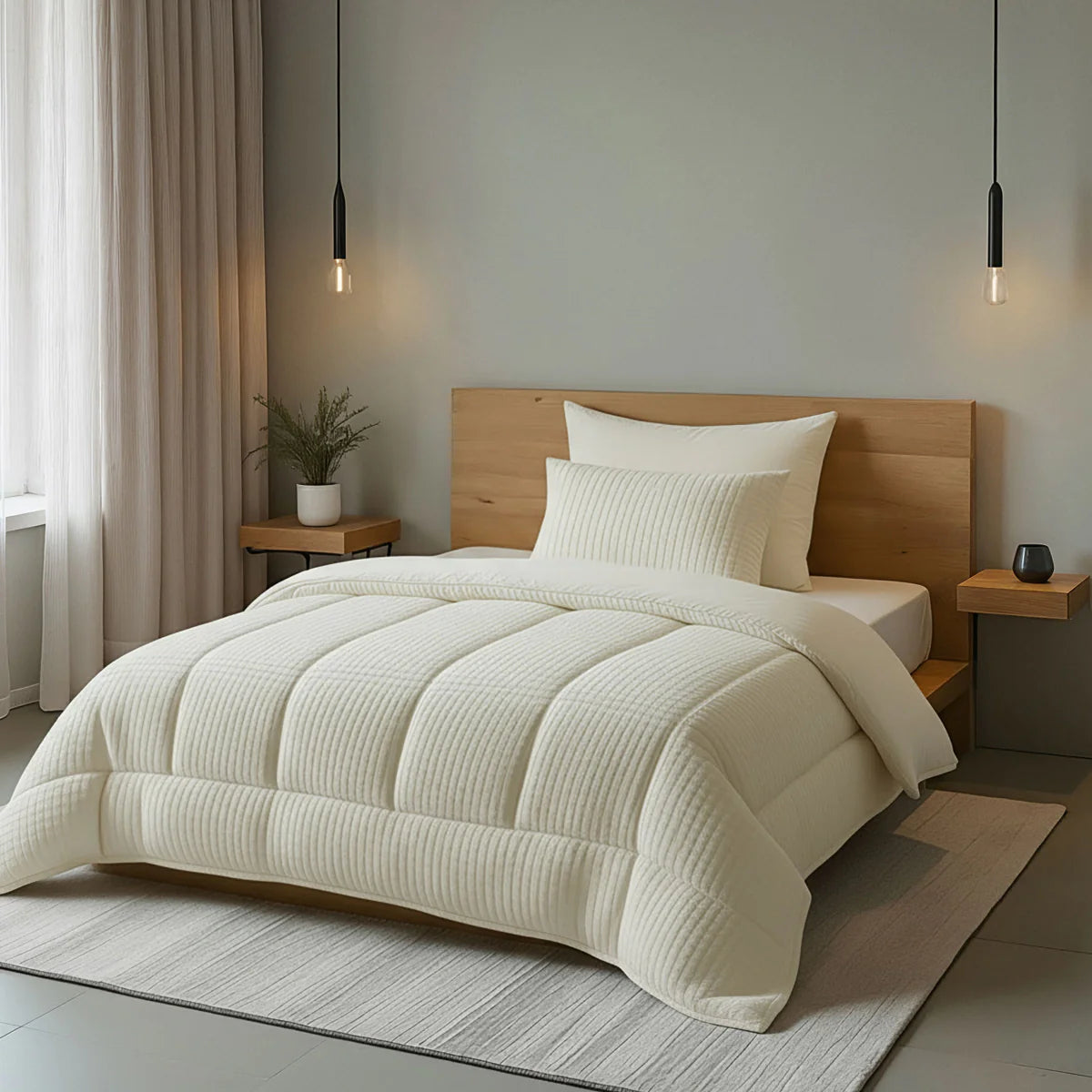 Zelesta Special Teddy Check Duvet - Cream